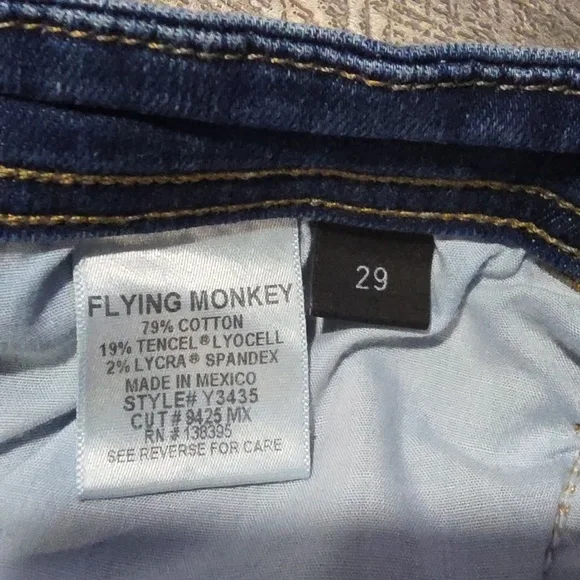 Flying Monkey Women's Size 29 Skinny Jeans Distressed Stretch - Picture 3 of 9